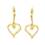 Delicate Open Heart Shaped Dangle Earrings Rose Gold Plated Sterling Silver - Image 6