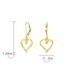 Delicate Open Heart Shaped Dangle Earrings Rose Gold Plated Sterling Silver - Image 12