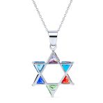 Modern CZ Star of David Pendant Necklace Sterling Silver - Image 2