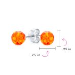 Set of 2 Minimalist Round Bead Gemstone Opalescent Opal Drop Stud Earrings - Image 12
