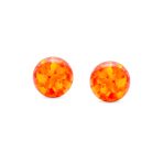Set of 2 Minimalist Round Bead Gemstone Opalescent Opal Drop Stud Earrings - Image 6