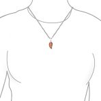 Blue Fire Opal Leaf Pendant Necklace in Sterling Silver - Image 6