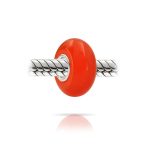 Set of 2 Smooth Opaque Murano Glass Charm Bead for Bracelets Sterling Silver - Image 18