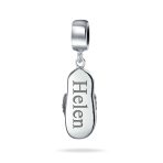 Pink Orange Flip Flop CZ Dangle Charm Bead for Travel Bracelets - Image 7