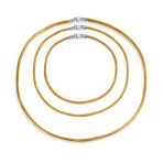 Set of 3 Soft Satin Silk Cord Necklace Sterling Silver Clasp Multiple Lengths - Image 4