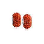 Set of 2 Solid Crystal Spacer Charm Bead Sterling Silver Core - Image 10