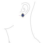 Fashion Crystal Oval Bali Style Clip-On Earrings Non-Pierced Ears Multiple Colors - Image 10
