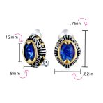Fashion Crystal Oval Bali Style Clip-On Earrings Non-Pierced Ears Multiple Colors - Image 13