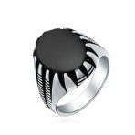 Animal Claw Large Oval Black Onyx Signet Ring Oxidized Silver Handmade In Turkey - Image 6