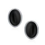 7CT Oval Cabochon Gemstones 17K Gold Plated Clip-On Earrings - Image 8