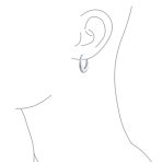 Simple Plain Hoop Huggie Earrings Sterling Silver Crescent Tapered Tube .75 Inch - Image 7