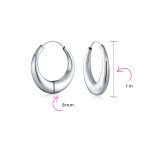 Simple Plain Hoop Huggie Earrings Sterling Silver Crescent Tapered Tube .75 Inch - Image 10