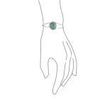 Nature Leaf Navajo Style Turquoise Cuff Bracelet Silver - Image 3