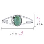 Nature Leaf Navajo Style Turquoise Cuff Bracelet Silver - Image 4