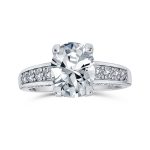 Classic .925 Sterling Silver 2CT CZ Oval Solitaire Engagement Ring Cubic Zirconia Band