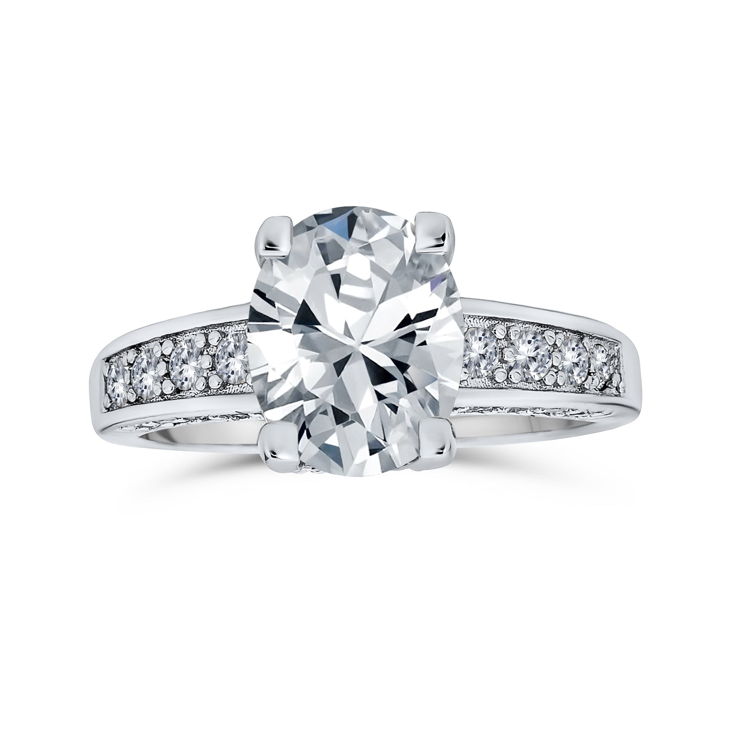 oval-silver-engagement-ring-cz-yc-ycr153_2 Classic .925 Sterling Silver 2CT CZ Oval Solitaire Engagement Ring Cubic Zirconia Band - Image 1