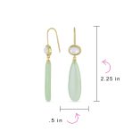 Unique Geometric Dangle Earrings with Quartz Labradorite and Jade Gemstones - Image 9