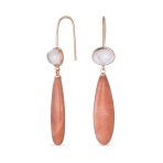 Unique Geometric Dangle Earrings with Quartz Labradorite and Jade Gemstones - Image 2