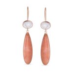 Unique Geometric Dangle Earrings with Quartz Labradorite and Jade Gemstones - Image 4