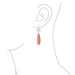 Unique Geometric Dangle Earrings with Quartz Labradorite and Jade Gemstones - Image 6