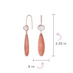 Unique Geometric Dangle Earrings with Quartz Labradorite and Jade Gemstones - Image 8