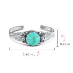Nature Leaf Navajo Style Onyx Turquoise Wide Cuff Bracelet in Sterling Silver - Image 9