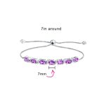 Lavender Purple Natural Amethyst Zircon Accent Bolo Tennis Bracelet .925 Sterling Silver Adjustable - Image 6