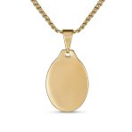 Oval Medal Sacred Heart Jesus Pendant Necklace Gold Plated - Image 2