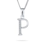 Delicate Pave CZ Block Letter Alphabet Pendant Necklace Sterling Silver - Image 13