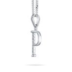 Delicate Pave CZ Block Letter Alphabet Pendant Necklace Sterling Silver - Image 29