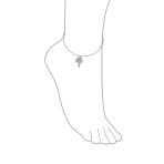 Nautical Palm Tree Anklet Ankle Bracelet with CZ in Sterling Silver - Image 3