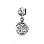 Celtic Infinity Love Knot Dangle Charm Bead Oxidized Silver for Bracelet