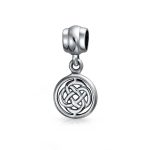 Celtic Infinity Love Knot Dangle Charm Bead Oxidized Silver for Bracelet