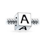 Block Letter Alphabet Initial Charm Bead .925 Sterling Silver For European Bracelet - Image 17