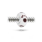 Set of 3 Pet Paw Print Murano Glass Charm Bead Silver for European Bracelet - Image 3