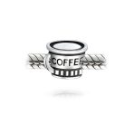 Set of 2 Latte Travel Mug Cup Coffee and Calculator Charm Bead Sterling Silver - Image 6