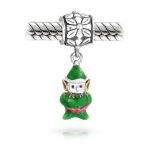 Christmas Charm Bead Santa Helper Elf Enamel for Bracelet Sterling Silver - Image 3
