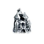 Set of 2 Fairytale Castle & Princess Queen Crown Pink Fuchsia Crystal Bead Charm - Image 2