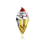 Multi Color Ice Cream Cone Charm Bead 14K Gold Plated Silver for Bracelet