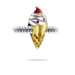 Multi Color Ice Cream Cone Charm Bead 14K Gold Plated Silver for Bracelet - Image 2