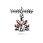 Thanksgiving Turkey Dangle Charm Bead Multicolor Enamel for European Bracelet - Image 2