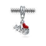 Kitten Pet Red Heart 'I Love My Cat' Dangle Charm Bead for European Bracelet - Image 2