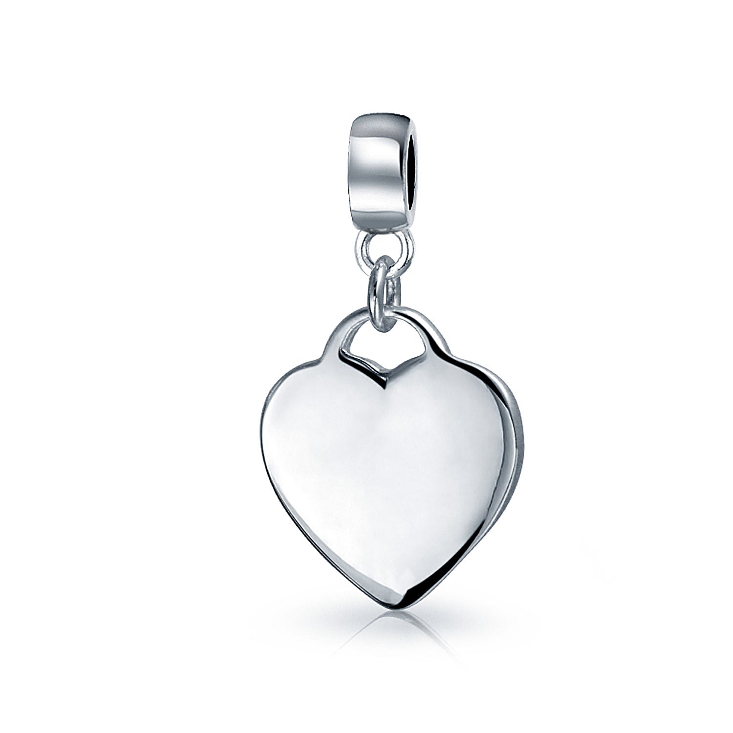 pandora-compatible-bead-heart-charm_pbx-hsd-58-s Initial Alphabet Bead Charm Heart Tag Dangle Sterling Silver for European Bracelet - Image 1