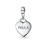 Initial Alphabet Bead Charm Heart Tag Dangle Sterling Silver for European Bracelet - Image 6
