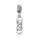 Set of 2 Romantic Celtic Love Knot Infinity Dangle Charm Bead Sterling Silver - Image 5