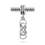 Set of 2 Romantic Celtic Love Knot Infinity Dangle Charm Bead Sterling Silver - Image 6