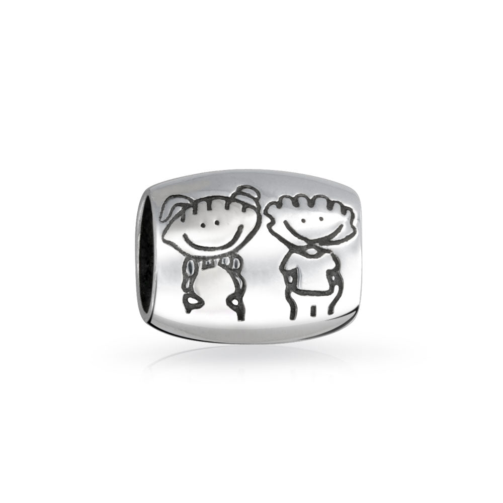 pandora-compatible-bead-kids_pbx-hs-371-d-az BFF Friendship Charm Bead Silver for European Bracelet - Image 1