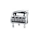 Set of 2 Grand Piano & G Clef Musician Charm Bead Oxidized Sterling Silver - Image 2