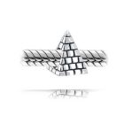 Set of 2 Vacation Travel Suitcase Luggage & Egyptian Pyramid Charm Bead Silver - Image 6