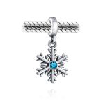 Christmas Charm Bead Ice Blue Crystal Snowflake for Winter Holiday Bracelets - Image 2